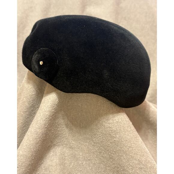 VTG 1950’s Henry Pollack, Inc. Black Genuine Velour Imported Fur Women’s Hat - Picture 11 of 12